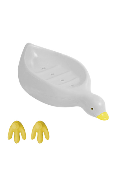 Choice صحن صابون بلاستيكي أبيض، حامل صابون ذاتي التصريف، رف تخزين مبتكر على ش...