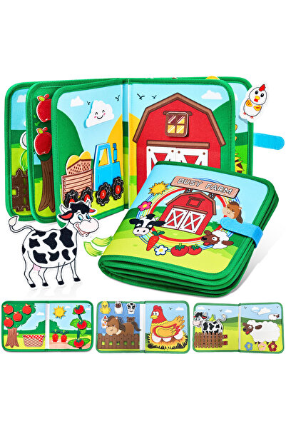 choice2 لعبة مزرعة الأطفال، كتاب قماشي ثلاثي الأبعاد ناعم، كتاب أول، مونتيسور...