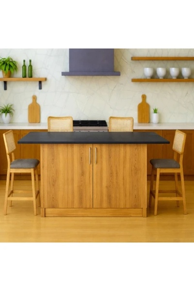 Tdesigno Savan Mutfak Adası - Alt Modül - 2 Kapaklı - 160 cm - Tezgah Dahil