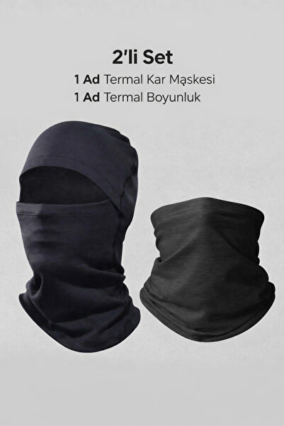 Genel Markalar Unisex Termal kar maskesi ve termal boyunluk , termal kar maskesi ve termal boyunluk 2’li set