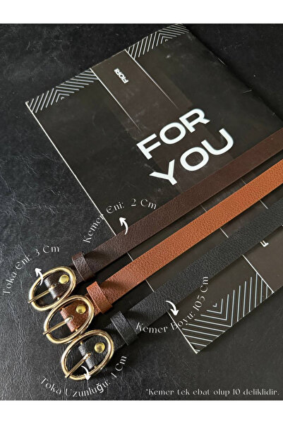 Fiori 3’lüGold Tokalı İnce Kemer, Pantolon Kemeri, Gömlek Kemeri, Ceket Kemer...