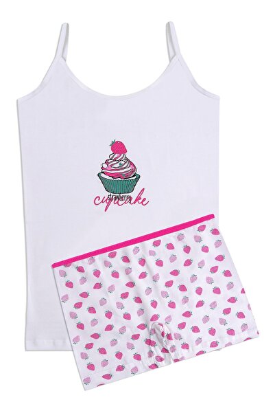 koza iç giyim Costum boxer pentru fetiță, din bumbac, cu modele de căpșuni