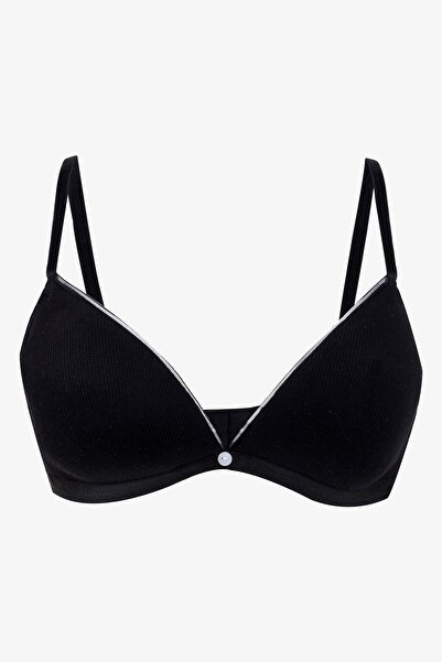koza iç giyim Kadın Fitilli Düğme Detaylı Sütyen