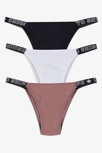 koza iç giyim Γυναικεία εσώρουχα Brazilian με ελαστικό ριμπ 3 τεμαχίων