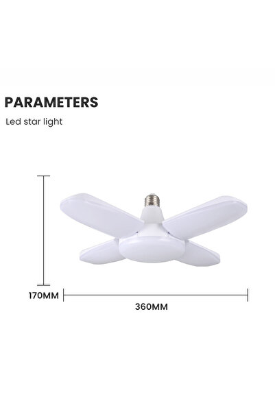 Choice مصباح LED قابل للطي على شكل مروحة، كبير الحجم، بقاعدة E27، يعمل بجهد 2...