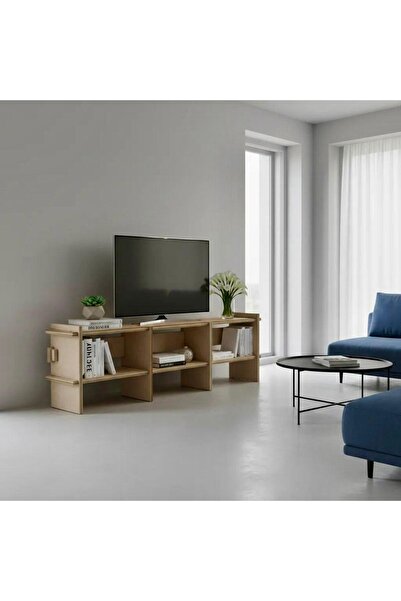 KUT TASARIM Salon, oturma odası, TV ünitesi, Doğal, Ahşap, Kontraplak, Huşkontra