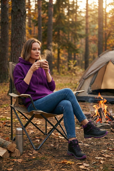 Lela Регулярний крій, бавовняний, з капюшоном, з коміром-стійкою, зимовий сві...