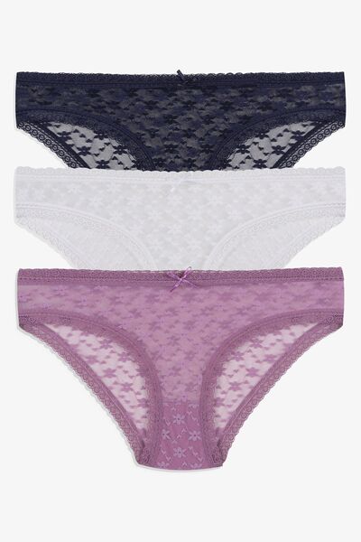 koza iç giyim Chiloți din dantelă din 3 piese pentru damă