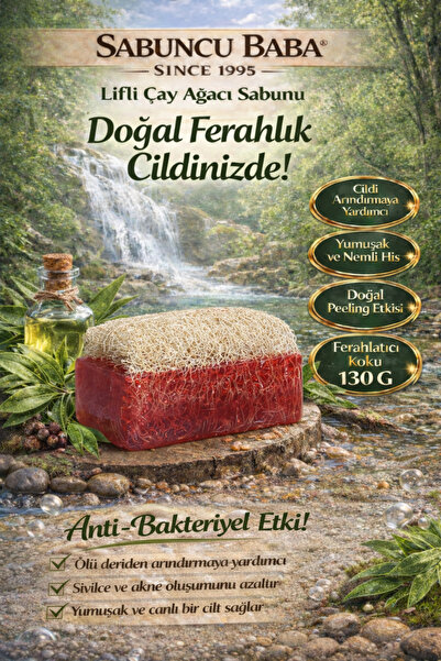 SABUNCU BABA - Doğal Kabak Lifli Çay Ağacı Sabunu - 130 GR. Nemlendirici & Ya...