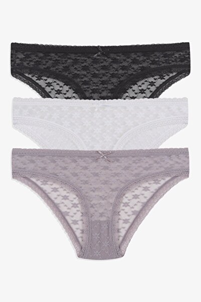 koza iç giyim سراويل داخلية نسائية من الدانتيل مكونة من 3 قطع