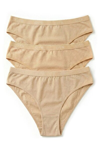 Öts Γυναικεία εσώρουχα 3 τεμαχίων με λογότυπο και ελαστική μέση (96% βαμβάκι ...