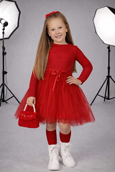 neocotton Рокля за принцеса с дълъг ръкав от тюл и обикновена ребрена подплат...