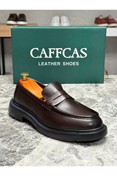 Caffcas Справжня шкіра Коричневі класичні чоловічі черевики Oxford 1445-22