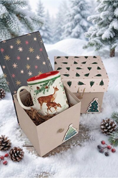 DEKOMUS Premium κούπα με θέμα την Πρωτοχρονιά με ειδικό κουτί, «Καλά Χριστούγ...