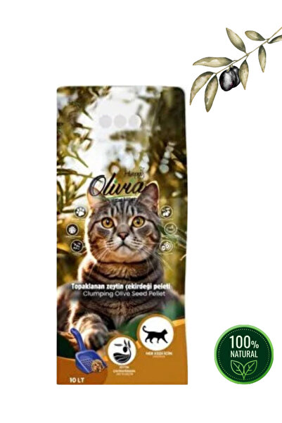happycatlitter kedi kumu topaklanan zeytin çekirdeği pelet 10 LT (3-4kg)