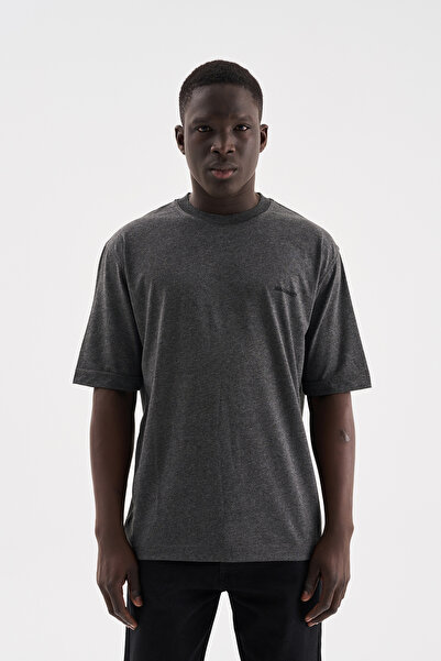 Machinist Men's Basic Relaxed Slim Cotton T-Shirt Dark Anthracite