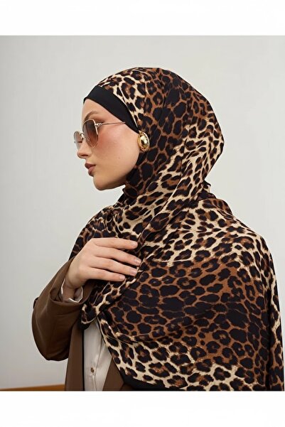 Organic Scarfs Touch Seri İthal Jaguar Leopar Desenli Vual İpek Kadın Şal
