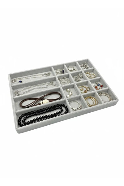 MeGass Dekor Domestic Production Paris Model Suede Fabric Gray Color Jewelry ...