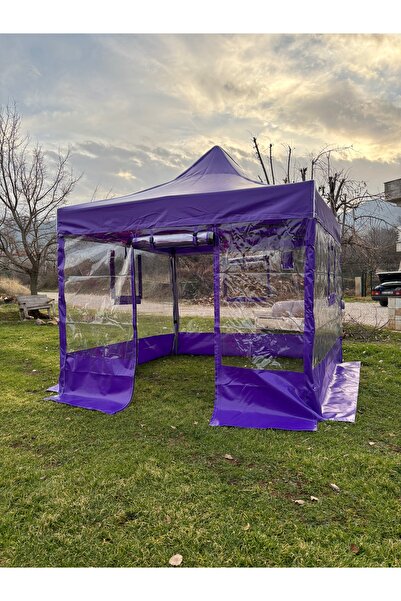 HİLAL ŞEMSİYE 3x3 gazebo kış bahçesi özel mor renk
