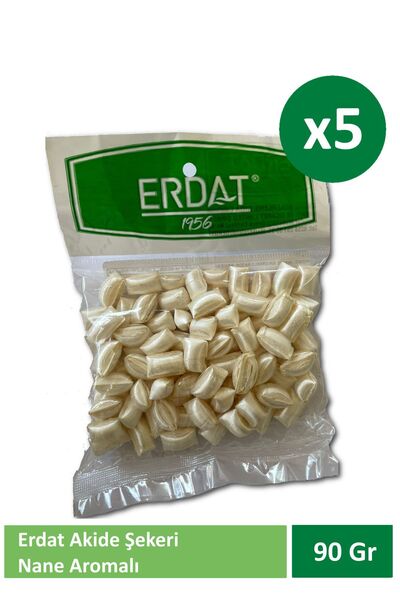 Erdat 5 Pieces X 90Gr Mint Flavored Akide Sugar