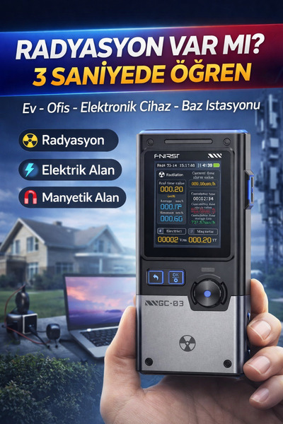 FNIRSI GC-03 Çok Fonksiyonlu Radyasyon Ölçer