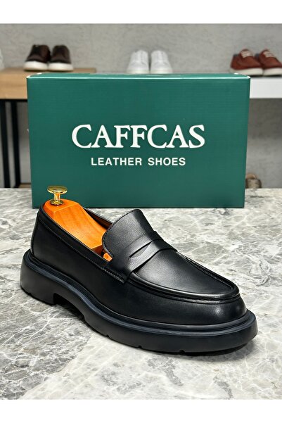 Caffcas Черевики з натуральної шкіри чорного кольору Oxford Classic для чолов...