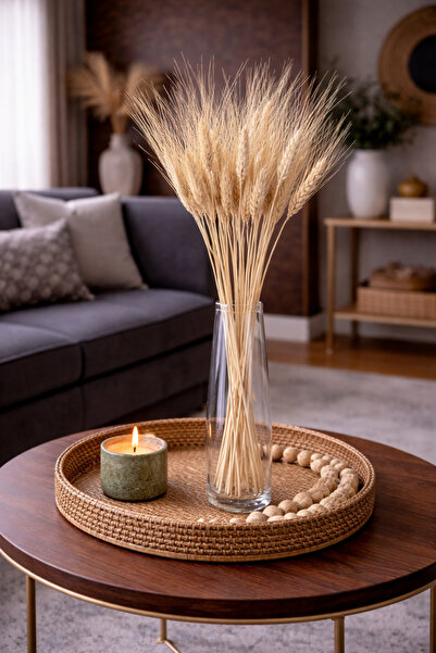 ÇINARASYADAHOME Şoklanmış Beyazlatılmış Başak – Doğal Kuru Çiçek Demeti | Uzu...