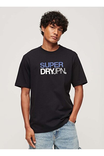 SUPERDRY Siyah Erkek Bol Kesim Baskılı T-Shirt M6010811A02A_SPORTSWEAR LOGO L...