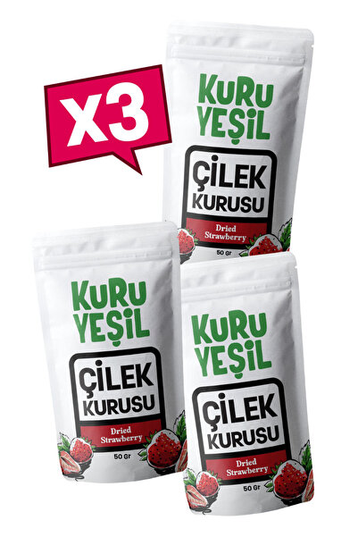 Kuru Yeşil Çilek Kurusu – 150 Gr – 3x50 Gr – Kuru Çilek – Doğal Kurutulmuş Meyve