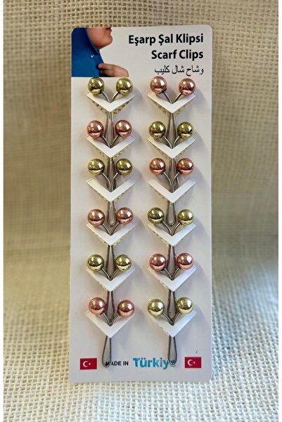 iğne izi 12 adet Şal Eşarp Klipsi-Boncuklu Şal Klipsi – Kaymaz Tutucu