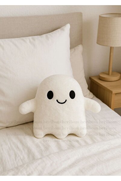 Plush Soft Hayalet Yastık, Peluş Oyuncak, Yerli Üretim - 28 Cm | Yumuşak Doku...