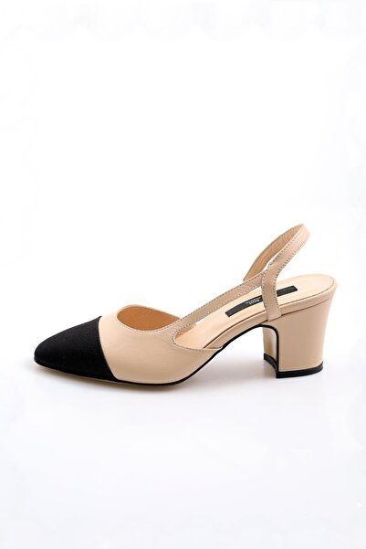 5in1Canpolat Nude Slingback Heeled Shoes 401