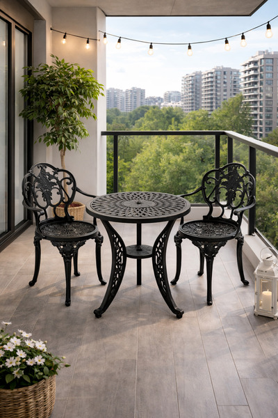 HubRom Σετ επίπλων κήπου, 1× Στρογγυλό τραπέζι (60×72 cm), 2× καρέκλες ISPART...