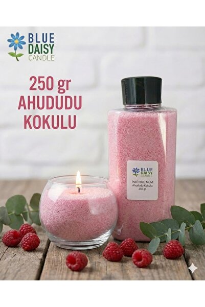 BlueDaisyCandle 250 gr PEMBE renkli AHUDUDU kokulu Inci Tozu Mum ( 30 adet 4c...