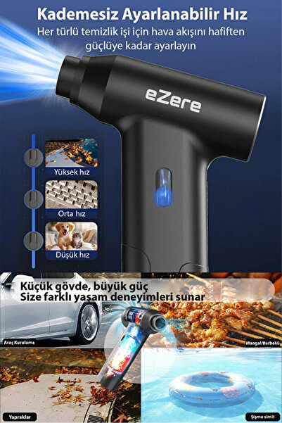 Genel Markalar Mini Jet Turbo Fan Dijital Göstergeli 30000 RPM Şarjlı Yüksek ...