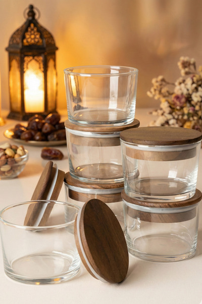 Fhilli فيترو - حاوية تخزين زجاجية بغطاء مفرغ من الهواء مكونة من 6 قطع، 220 سم...