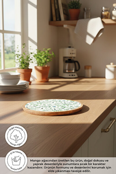 Bambum Kangura  Yuvarlak Tepsi Yaprak