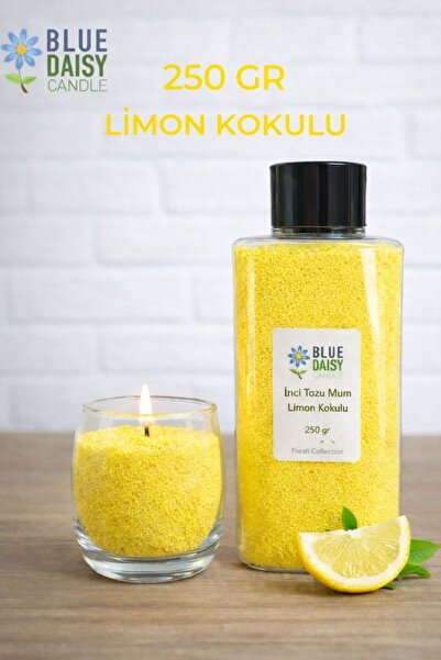 250 g YELLOW LEMON scented Pearl Powder Candle ( 30 pcs with 4cm wick) Powder Candle , Sand Candle