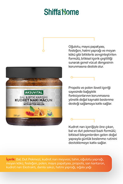 Aksu Vital Aksuvital Bal Bitki Karışımı Ballı Kudret Narı Macunu 230 G