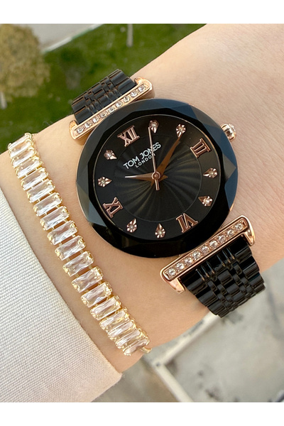 Tom Jones Cut Glass Women's Wristwatch and Gift Bracelet