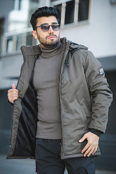 Oksit Rabze Fur Waterproof Hooded Coat