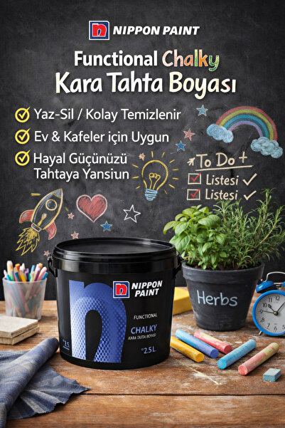 NIPPON Kara Tahta boyası Chalky 2.5 L