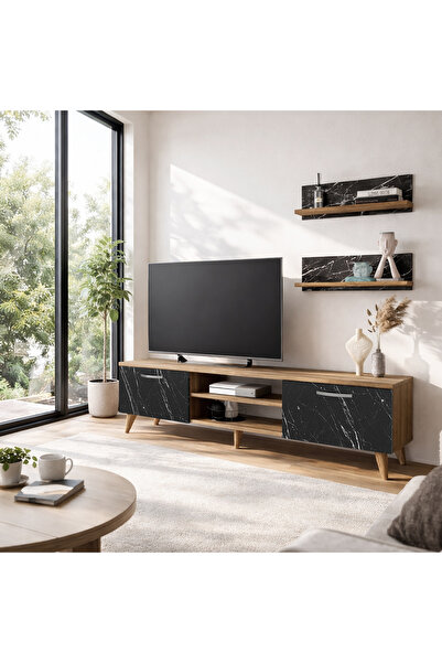 Dekorister Ayden Tv Ünitesi Ceviz-mermer