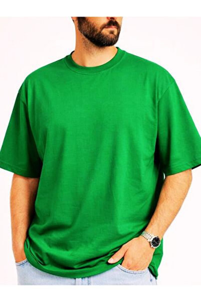 DEEPSENCE Tricou oversize pentru bărbați cu guler rotund - simplu alb-negru, ...