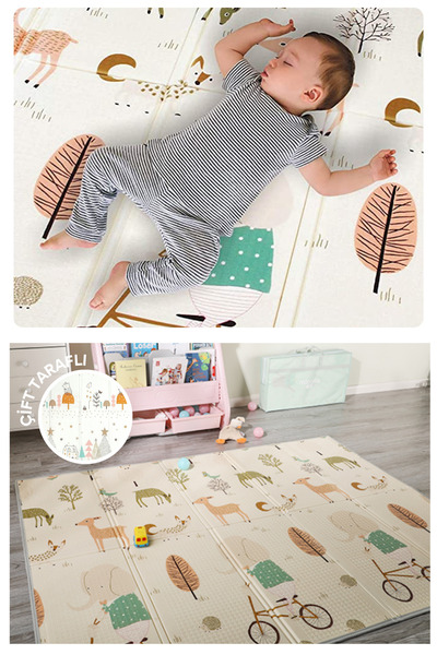 Tummymat Cream Dream Çift Taraflı Katlanabilir Oyun Matı | Taşınabilir Bebek ...
