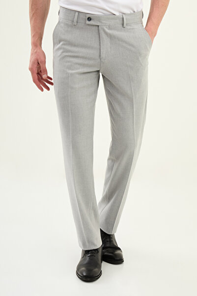 Mcr Straight Slim Fit Classic Men's Trousers Gray - 38342.26Y