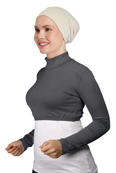 Altobeh Дамски поло с дълъг ръкав и яка от ликра, пениран памук, полуботи - о...