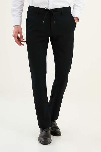 Mcr Düz Slim Fit İpli Beli Lastikli Erkek Pantolon Koyu Laci - 38343.26Y