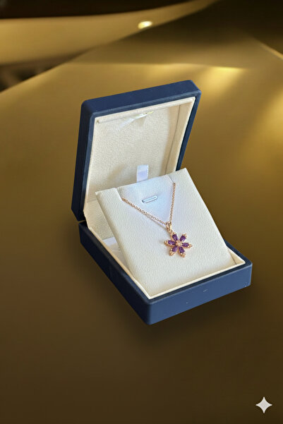 ADA LİFE GÜMÜŞ (PREMİUM IŞIKLI KUTULU) 925 Ayar Gümüş Mor Taşlı Lotus Çiçeği ...