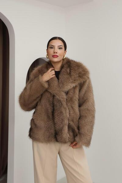 İgnites Premium Fur with Coffee Collar Lining - İgni̇tes-00001